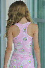 *Pink Bleach Allover daisy Tank*